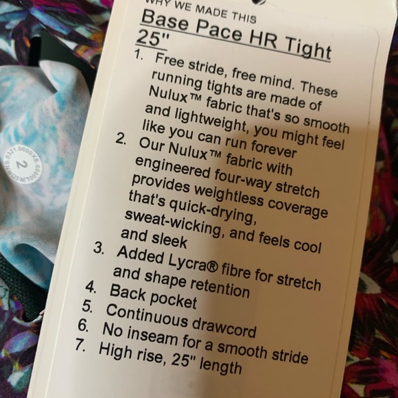Lululemon base pace hr tight 25” - Picture 6 of 7